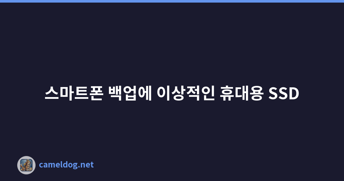 Featured image of post 스마트폰 백업에 이상적인 휴대용 SSD