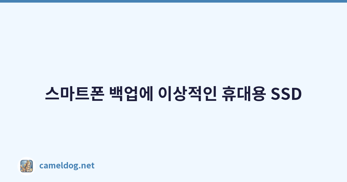 Featured image of post 스마트폰 백업에 이상적인 휴대용 SSD