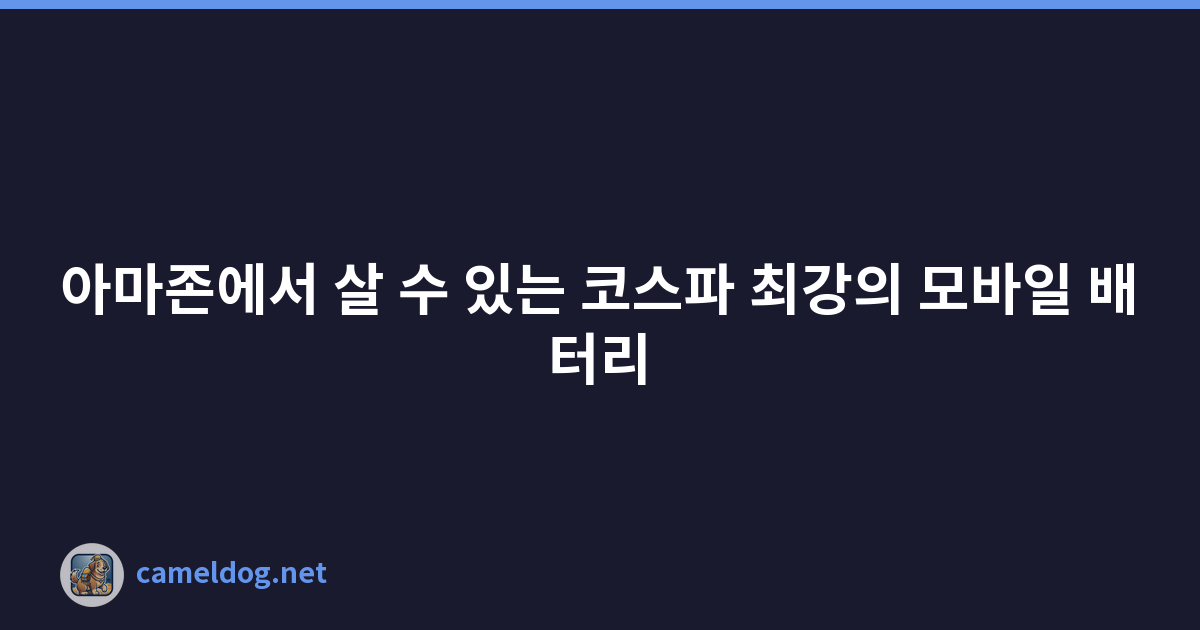 Featured image of post 아마존에서 살 수 있는 코스파 최강의 모바일 배터리
