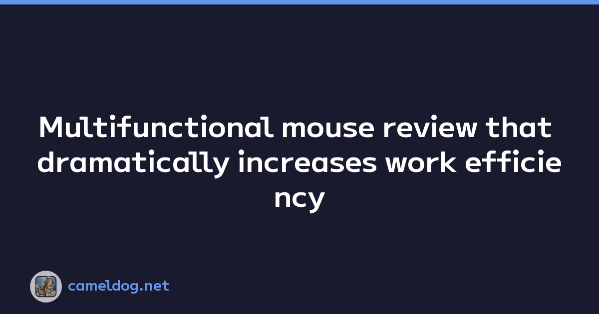 Featured image of post Multifunctional mouse review that dramatically increases work efficiency