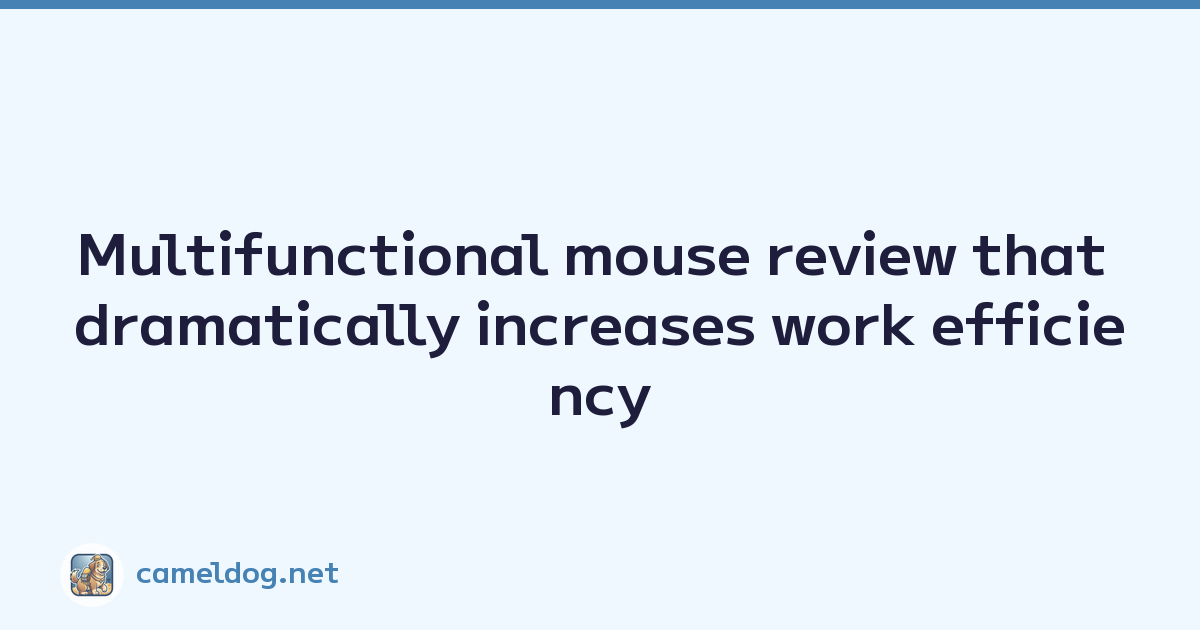 Featured image of post Multifunctional mouse review that dramatically increases work efficiency